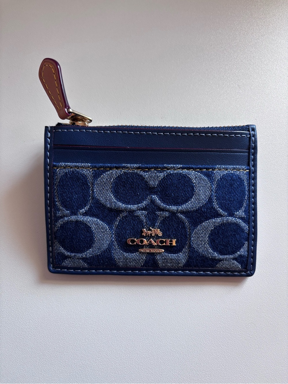 Coach Denim Signature Mini Skinny ID Case